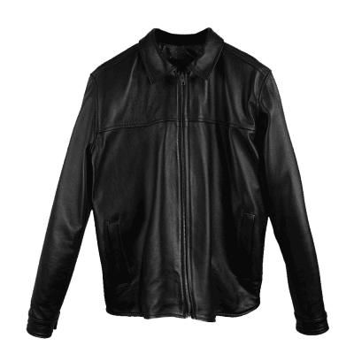 Chamarra de Piel de Borrego Color Negro para Caballero Modelo Oslo
