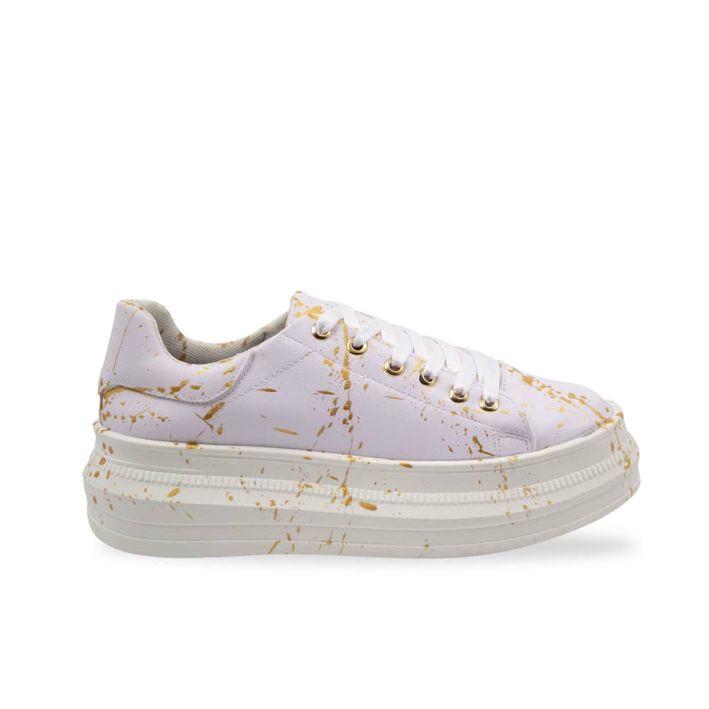 Tenis blanco con dorado gran méxico