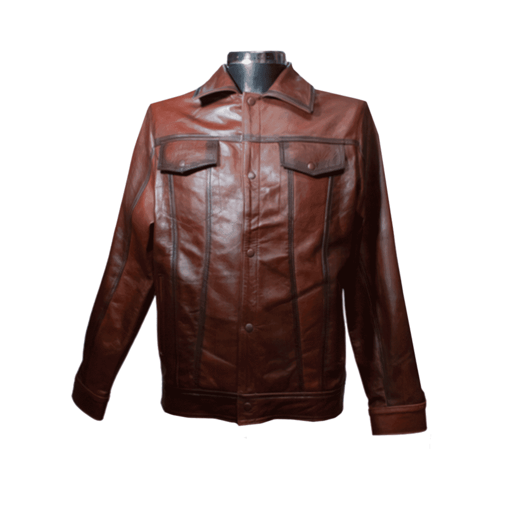Chamarra para caballero 100% de piel de borrego, color café sombreada con detallas únicos que resaltan la gran calidad y mano de obra de su próxima chamarra