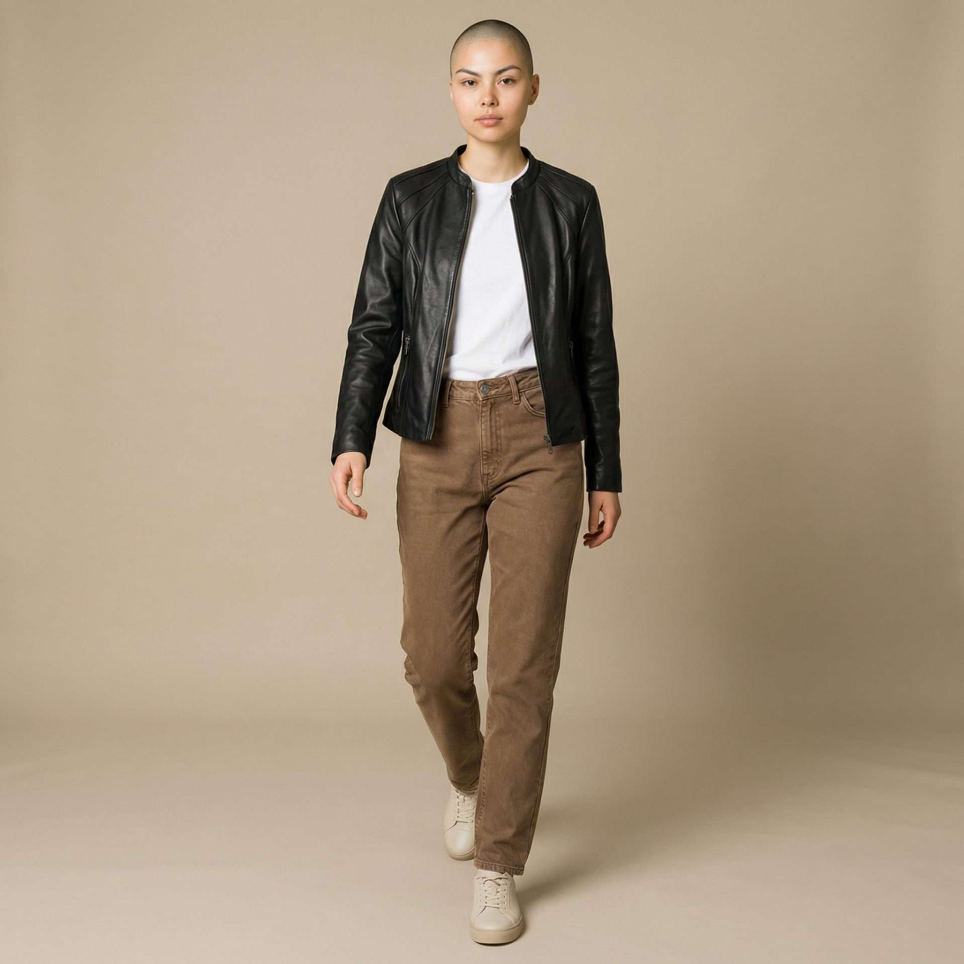 Chamarra de Piel Negra Luxemburgo