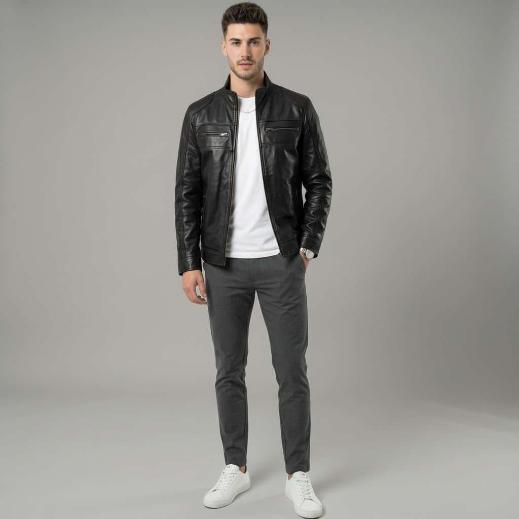 Chamarra de Piel Rider Negra