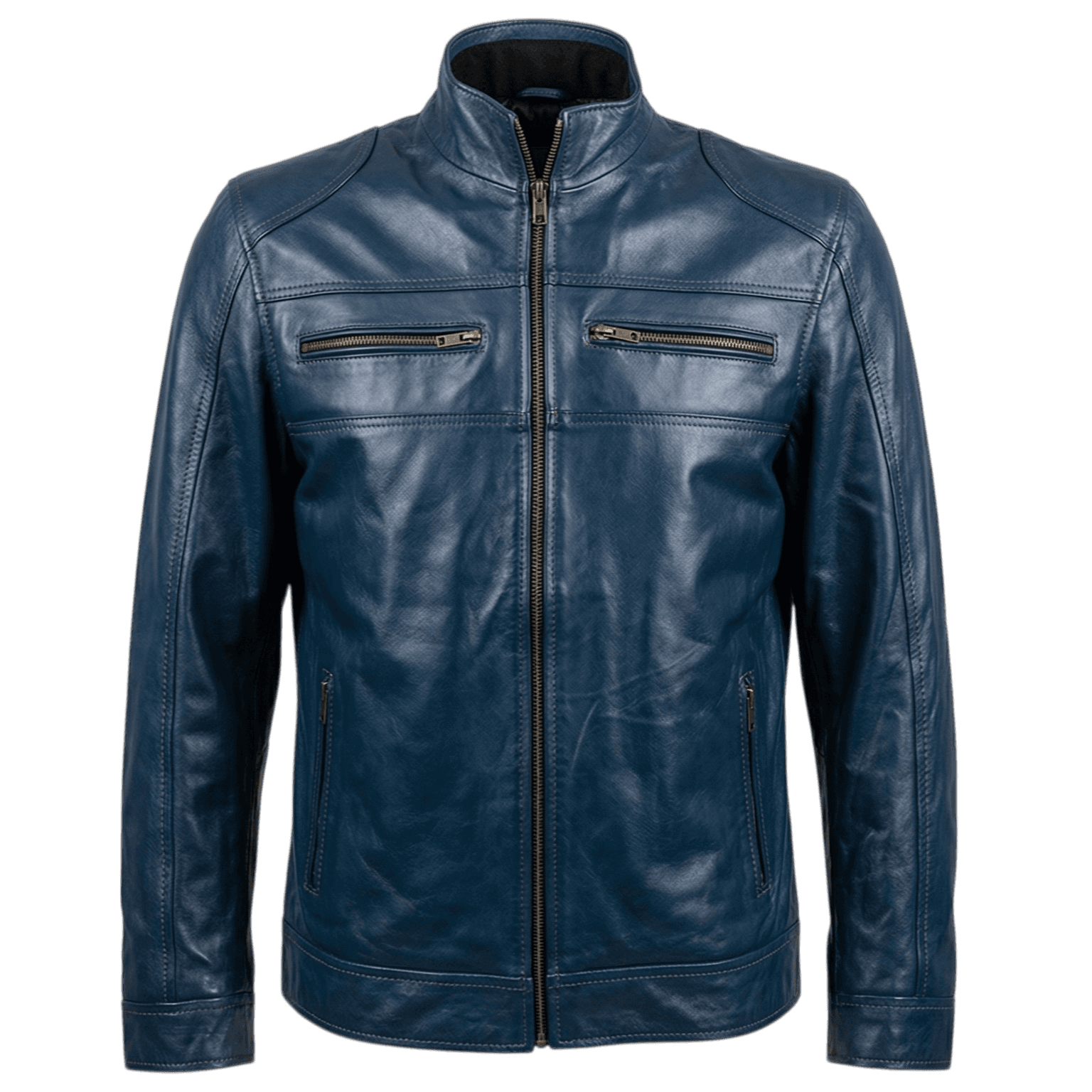 Chamarra de Piel Rider Azul