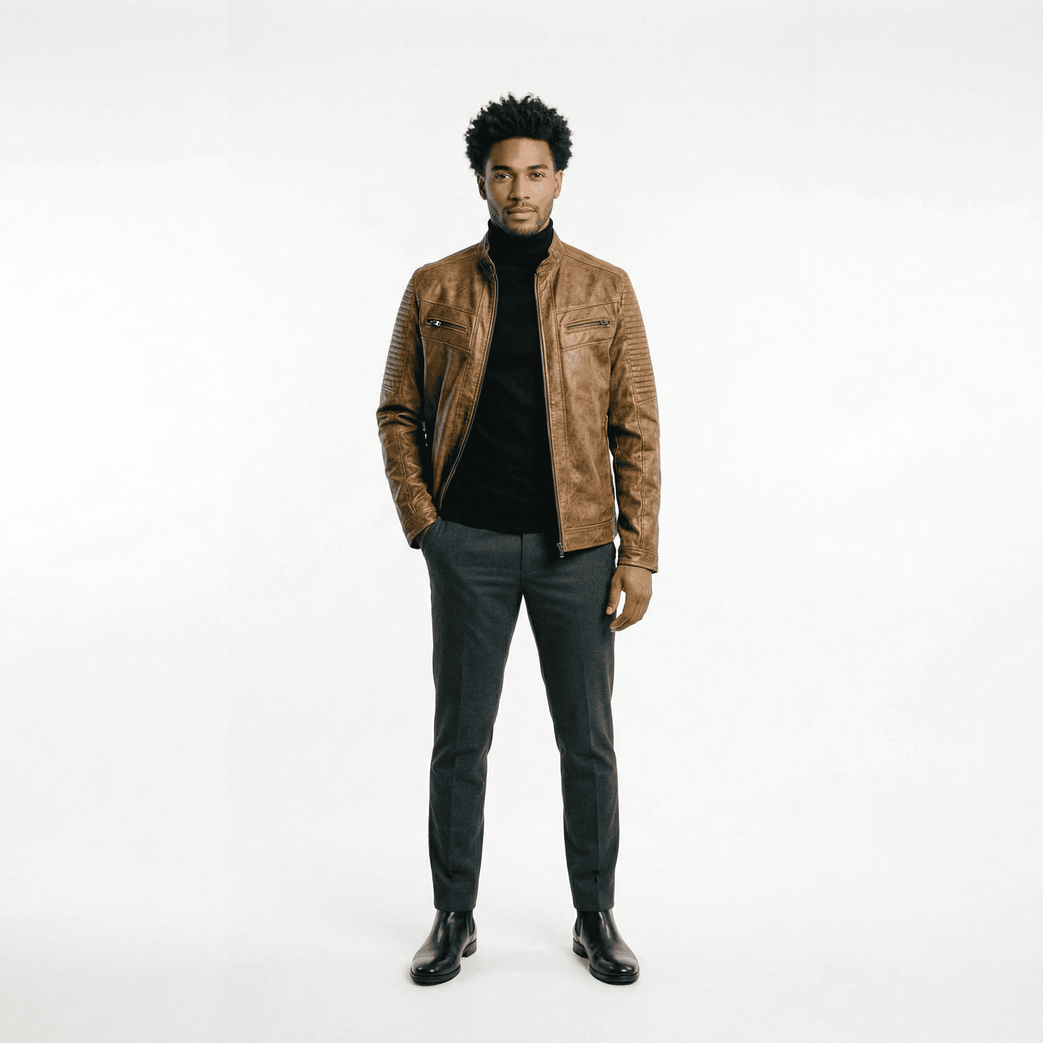 Chamarra de Piel Café California