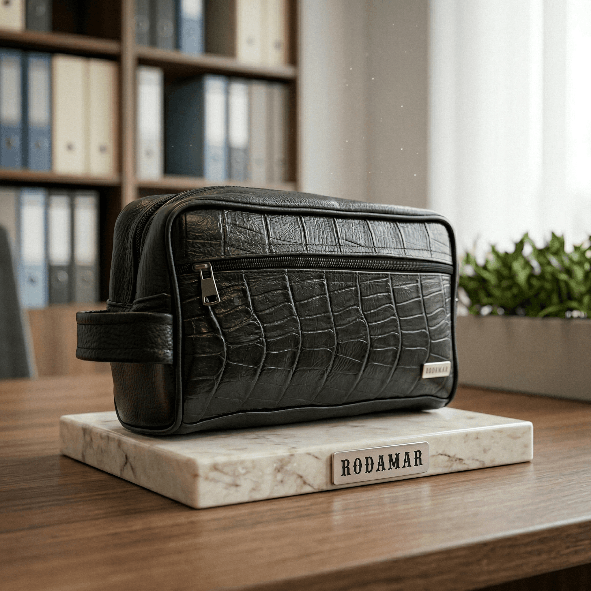 Neceser para Hombre en Piel Floter Grabado de Cocodrilo