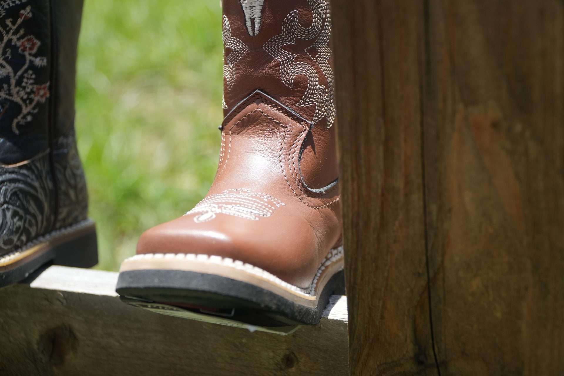 Kids' Brown Leather Cowboy Boots