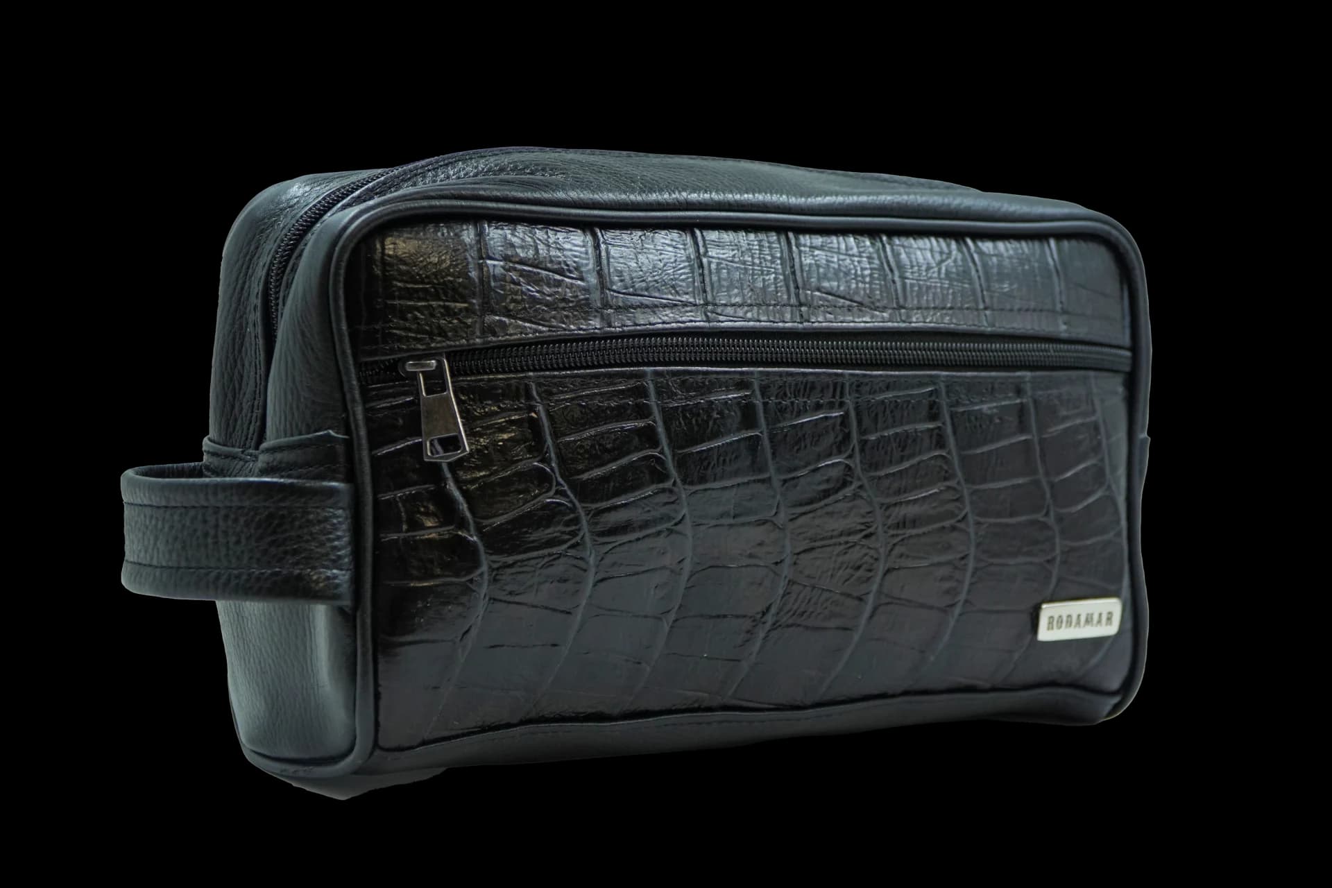 Men's Croco-Embossed Floater Leather Toiletry Bag