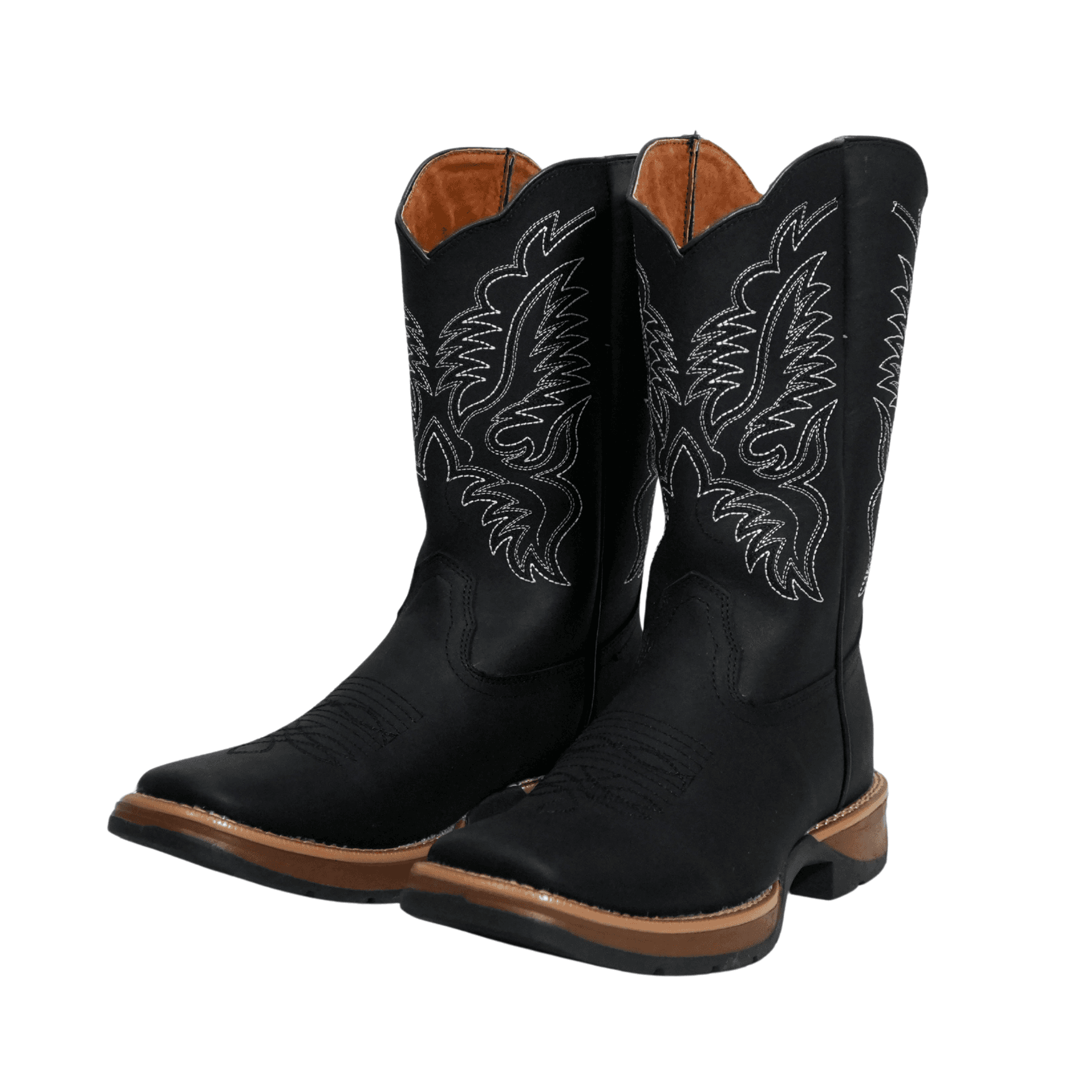 Botas Vaqueras Piel Crazy Negro