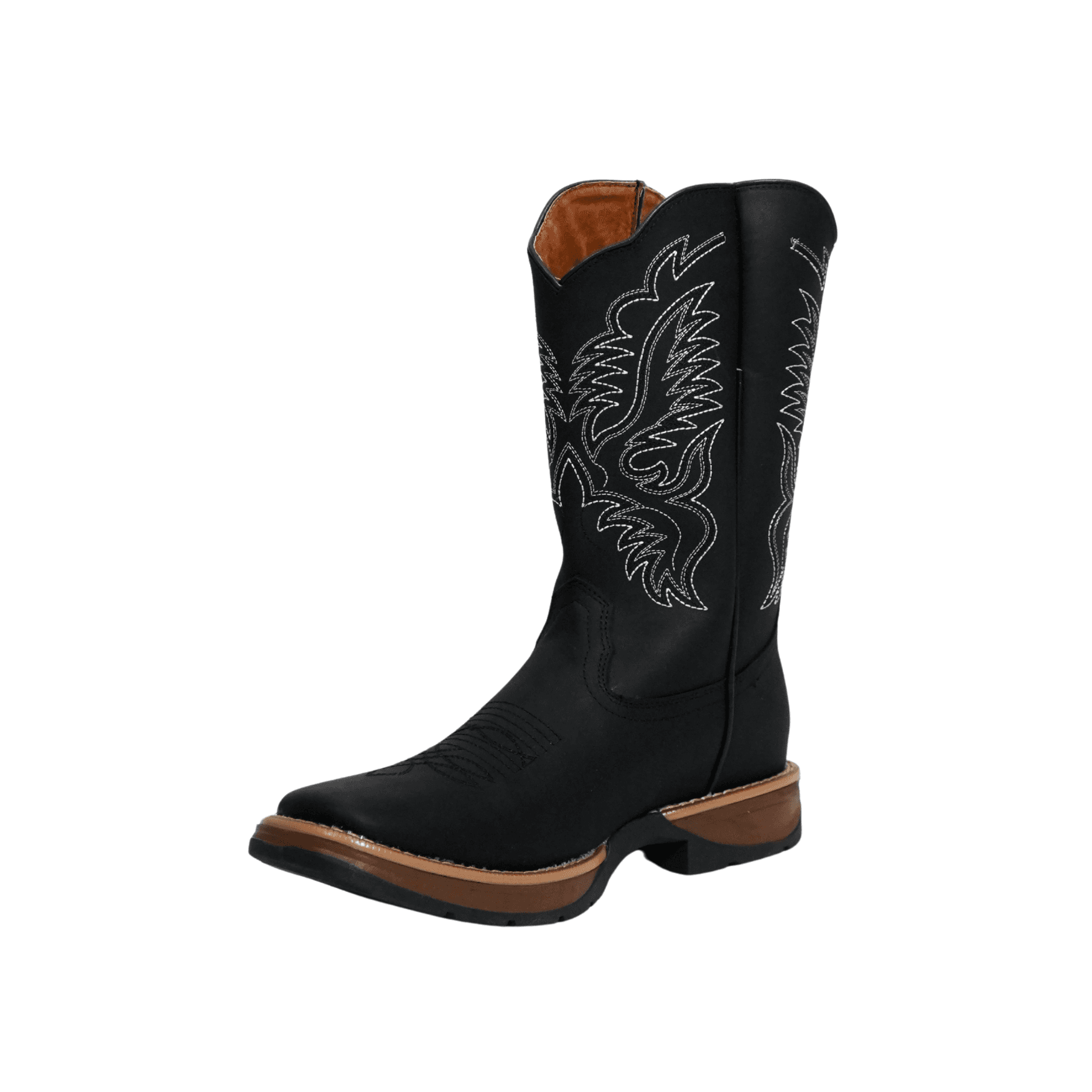 Botas Vaqueras Piel Crazy Negro