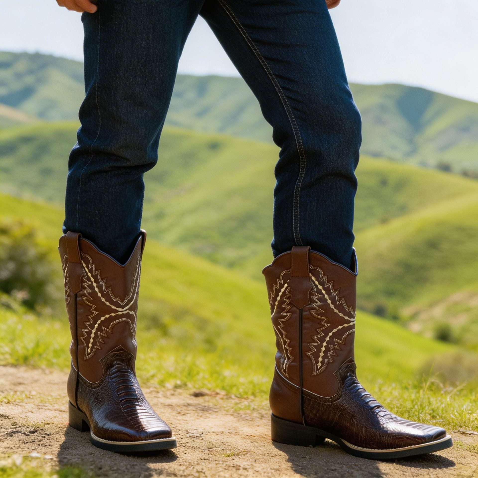 Botas Vaqueras Piel Genuina Pata Avestruz Lisa