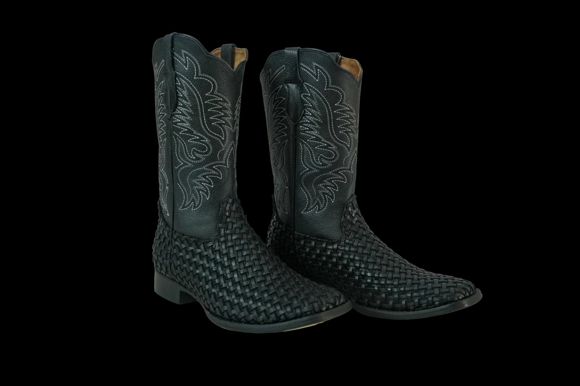 Basket Weave Embossed Cowboy Boots