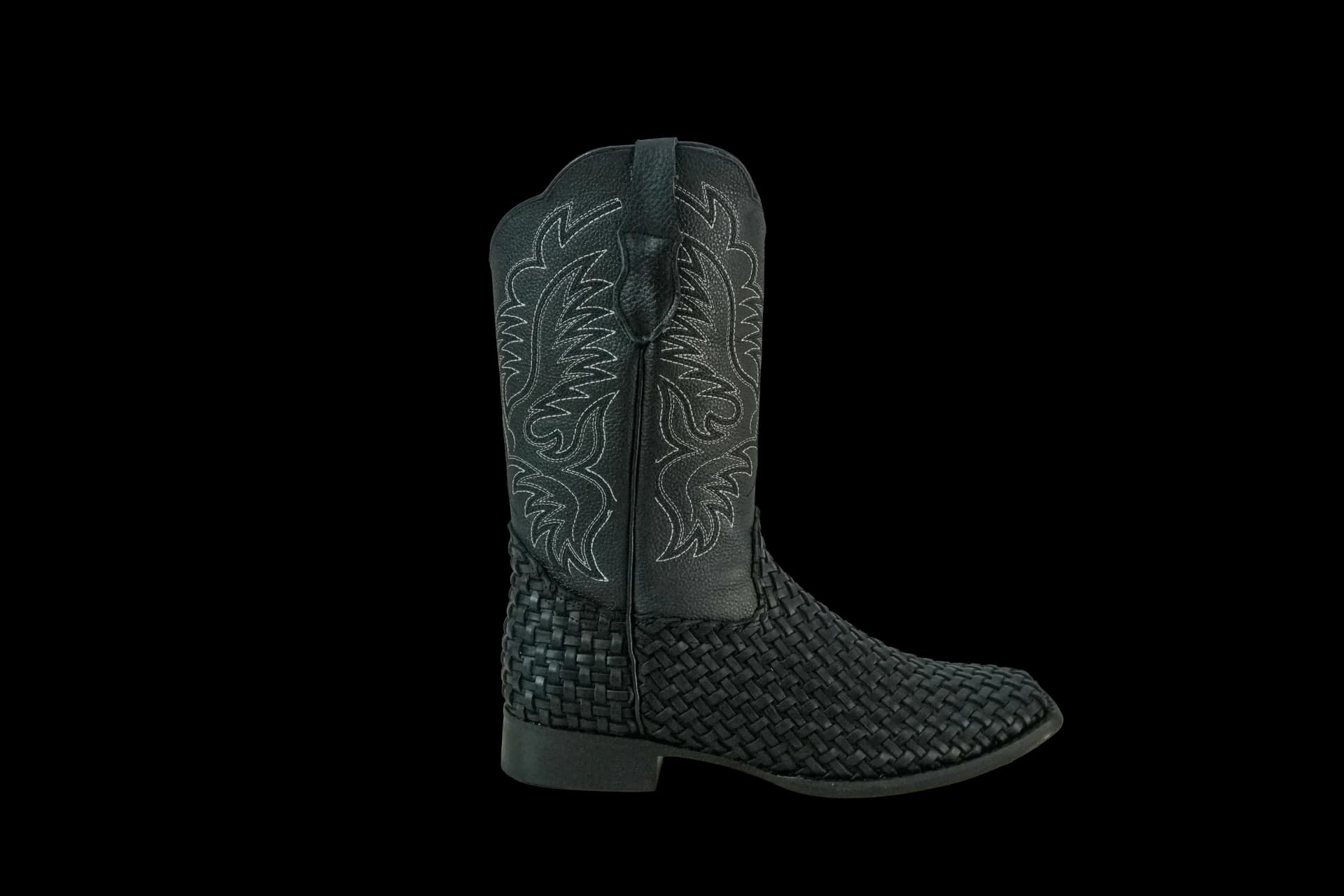 Basket Weave Embossed Cowboy Boots