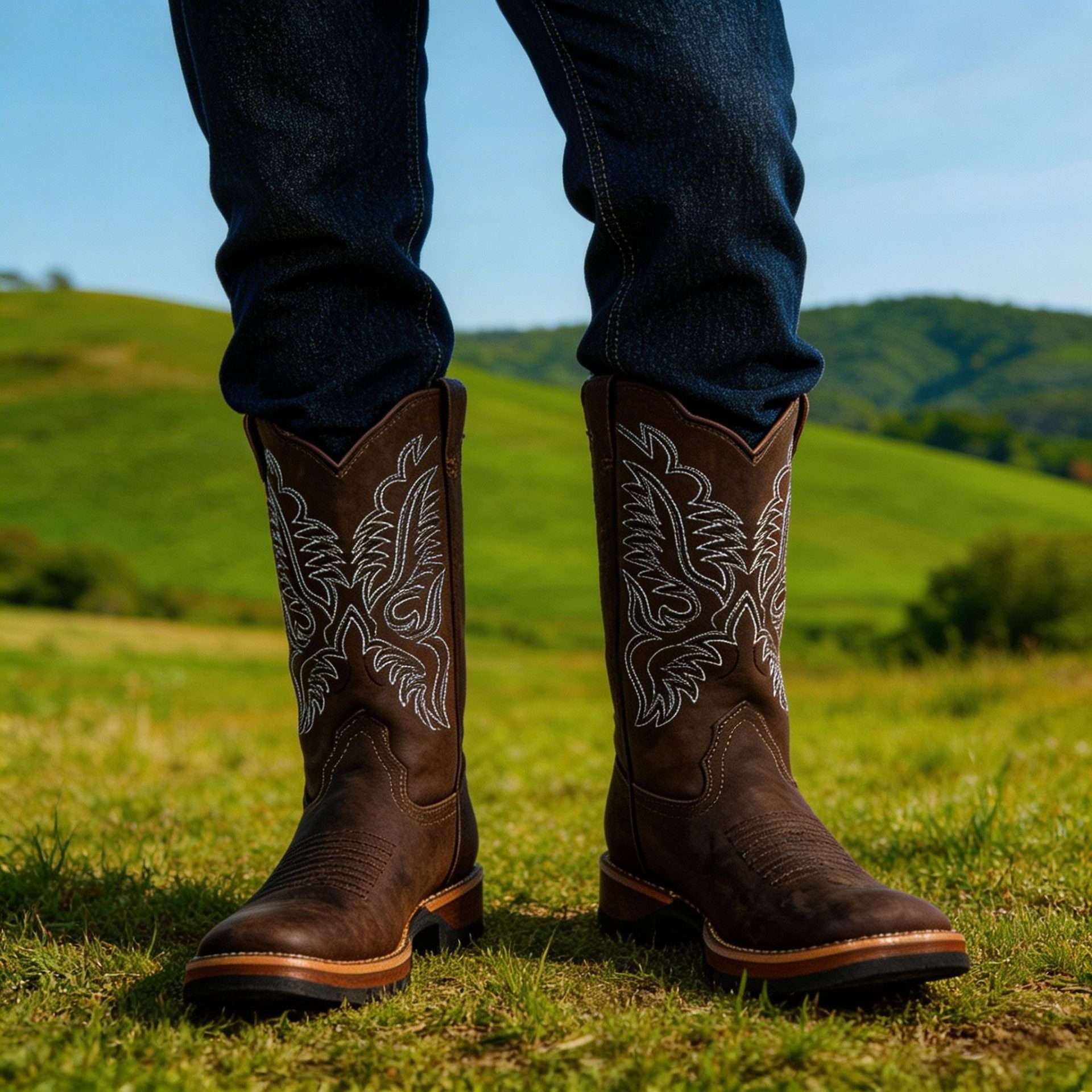 Botas Vaqueras Piel Crazy Café