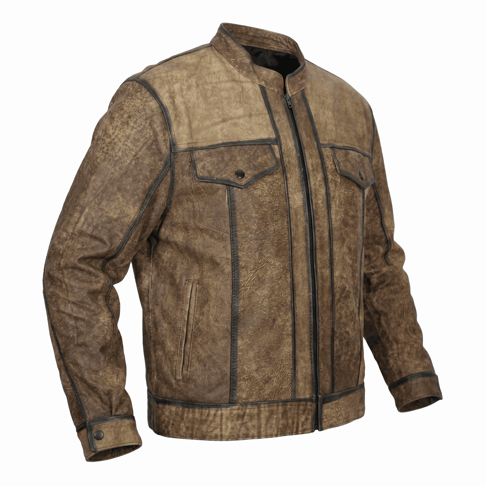 Aged Amber Leather Jacket - Alle Mexique