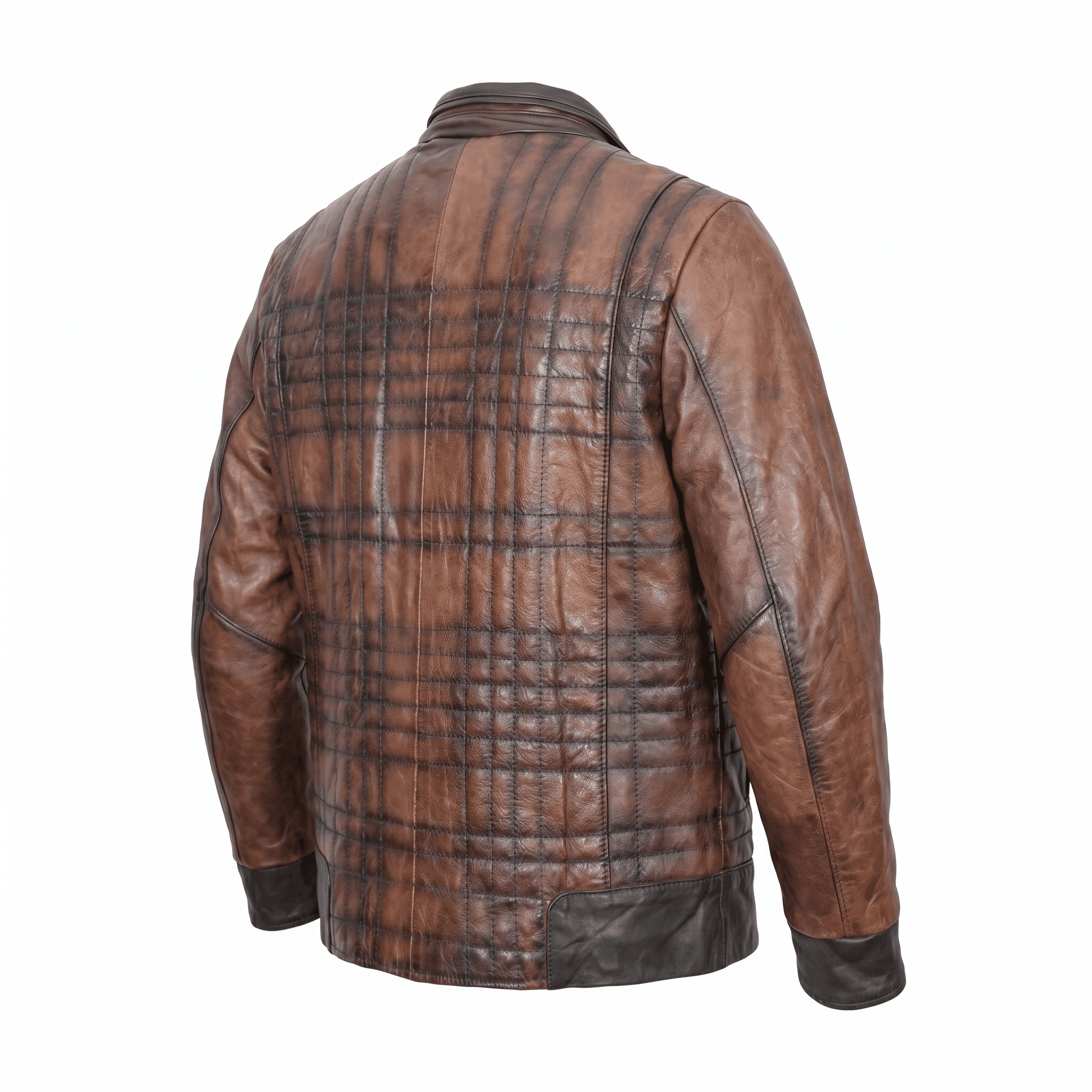 Checkered Leather Jacket - Alle Mexique